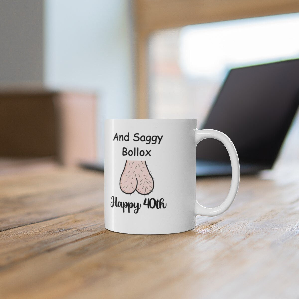 Large Funny Adult Birthday Mug Gift For Him - Birthday 20th 21st 30th 40th 50th 60th 70th 80th 90th Saggy Bollocks Bollox Cup for Boyfriend