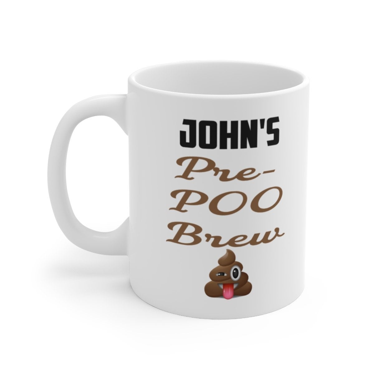 Funny Personalised Mug For Man or Woman Pre Poo Brew, Funny Birthday Gift For Dad Mum Sister Brother Uncle Birthday Gift Coworker Colleague