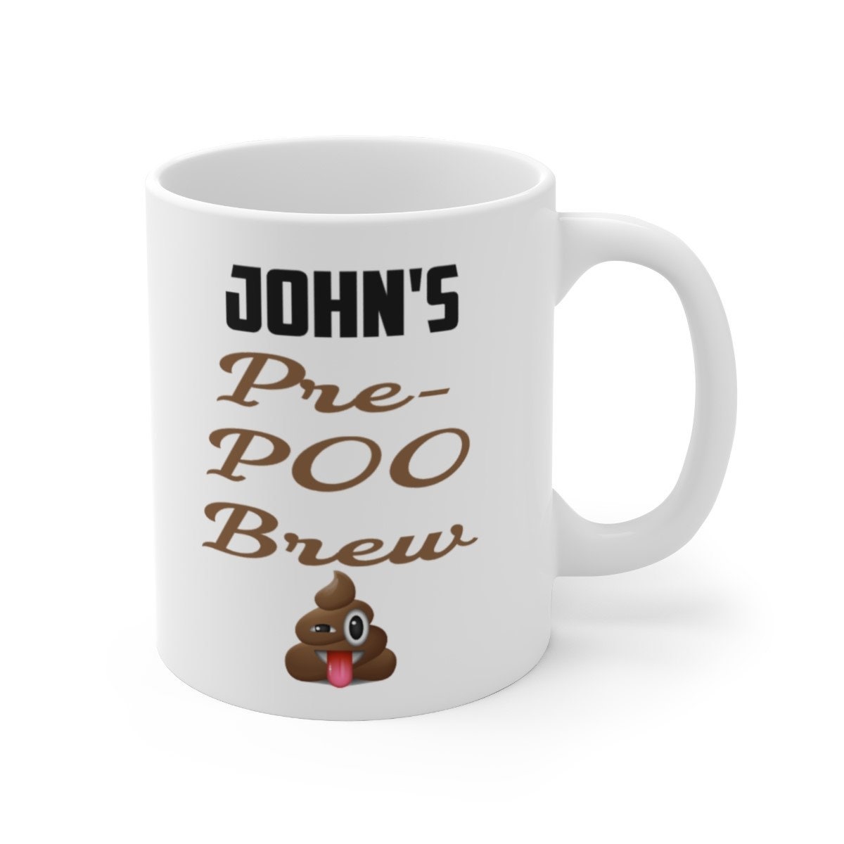 Funny Personalised Mug For Man or Woman Pre Poo Brew, Funny Birthday Gift For Dad Mum Sister Brother Uncle Birthday Gift Coworker Colleague
